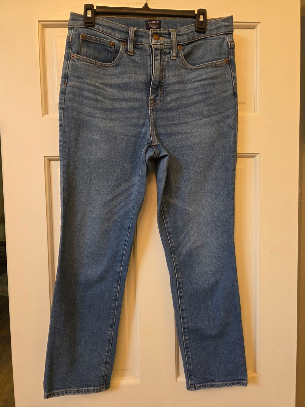 J. Crew Essential Straight Jean, Women's, Blue, Size 28